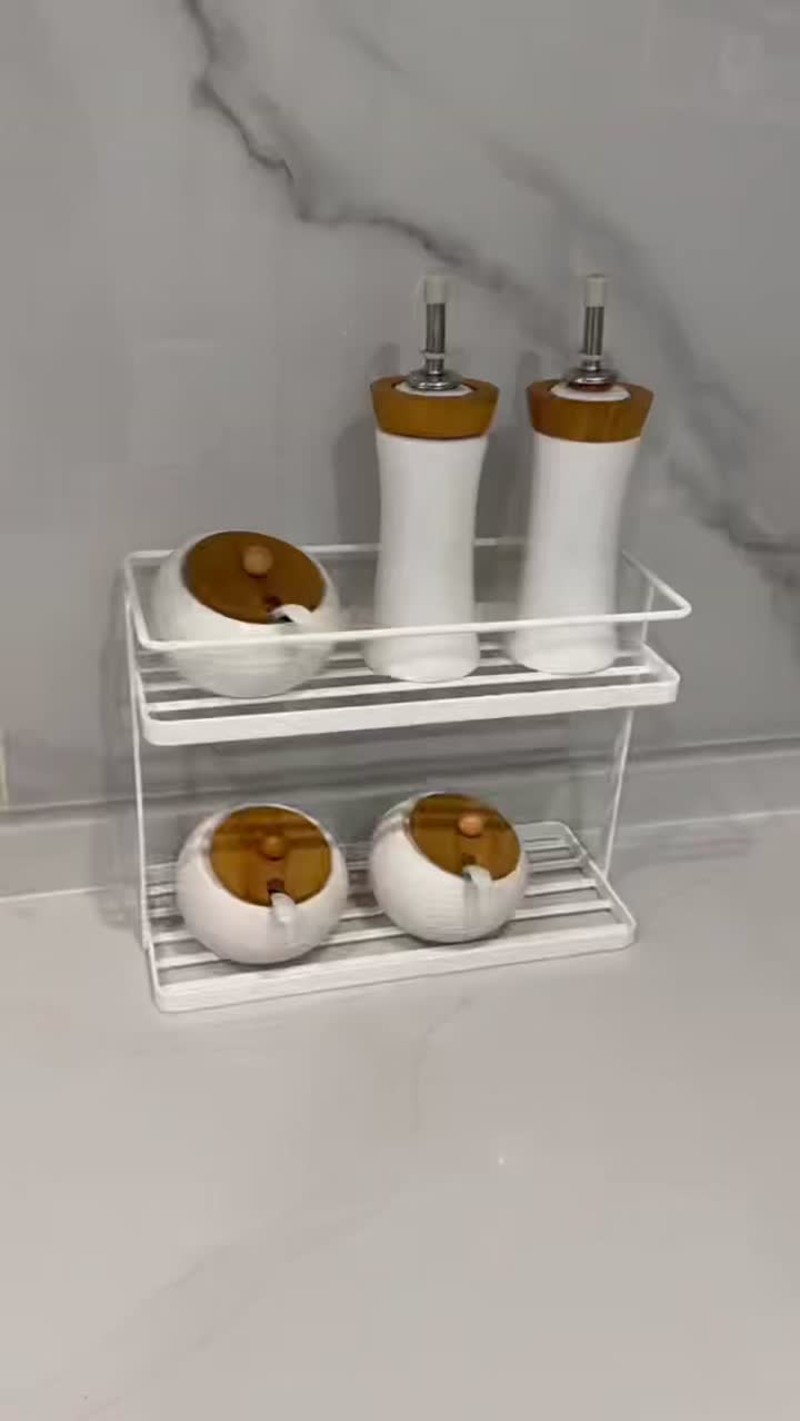 Rack de armazenamento de temperos (revestimento em spray branco