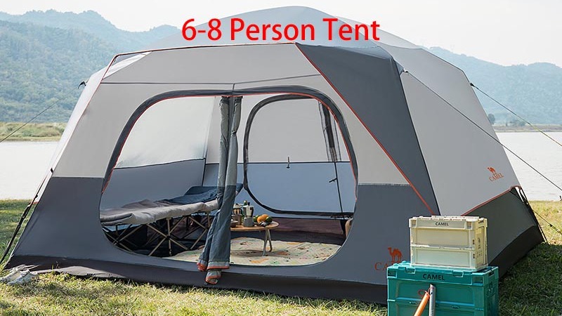 Tent de chameau 6-8 Personne Famille Pop Up Up Upd Camping Randonnée tente de tente de tente pop-up pour le camping sur la plage et la randonnée1