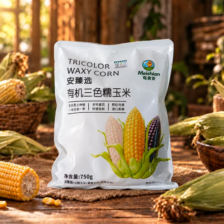 Bio Tricolor Waxy Corn Malé balení 750g