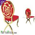 High-Quality Red Oval Back Design Stainless Steel Gold Frame Hotel Wedding Chairs - OEM ODM Available1