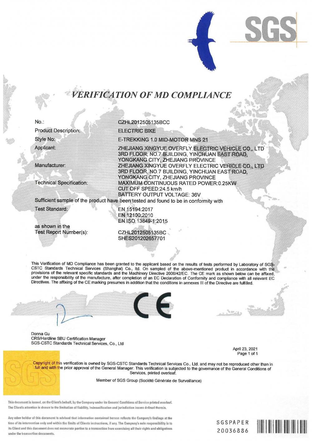 CE certificate