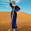 لباس زنانه طرح خاص UNI لباس یقه V الماس کمر بلند زنانه عرب Abayas1