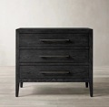 French Contemporary Solid Oak 3 Drawer Nightstand1