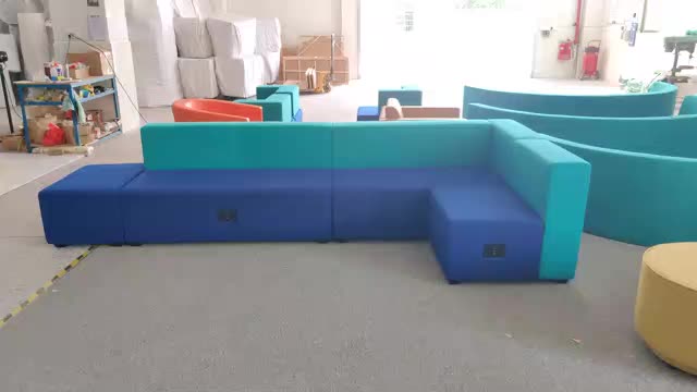 Muebles de diseño de diseño moderno de tela L Selección de forma Sofá para área pública1
