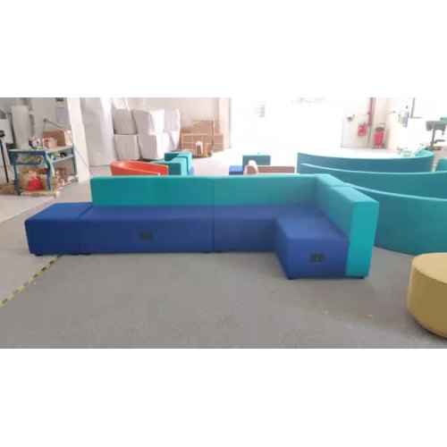 Modern design lounge furniture fabric L shape selection sofa for public area1