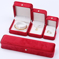 Hanhong Wholesale personalizzate di gioielli di lusso personalizzato Orecchini in bracciale Collana con blocco perle in velluto rosso anello di gioielli1