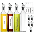 250ml 16 Oz 500ml Empty Kitchen Square Vinegar Glass Cooking Olive Oil Bottle with Pourer Spout for Condiment Soy Sauce1