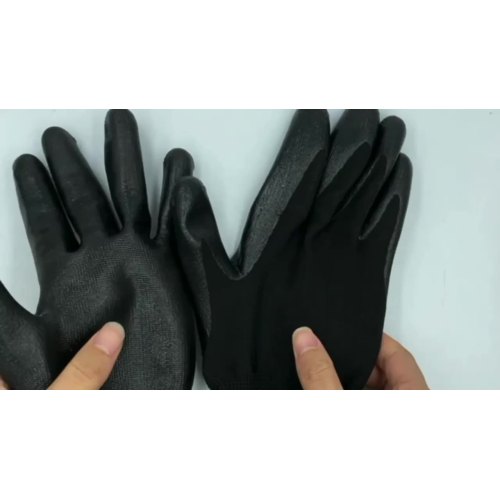 Hespax 18 Gauged Knitted Nitrile Sandy Finish Palm Coated Safety Glove Anti Cut Level 5 Glass Handing Labour Gloves Construction1