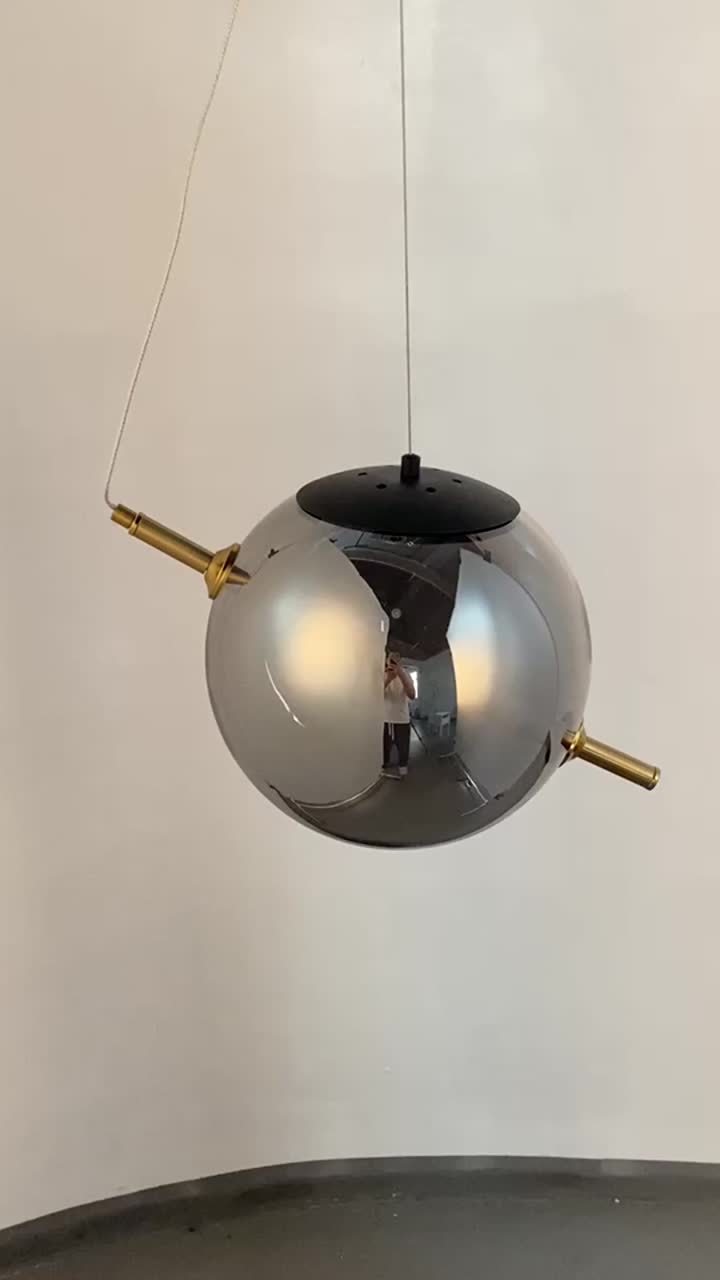 Творческое искусство дымное серое стеклянное висящее стеклянную лампу