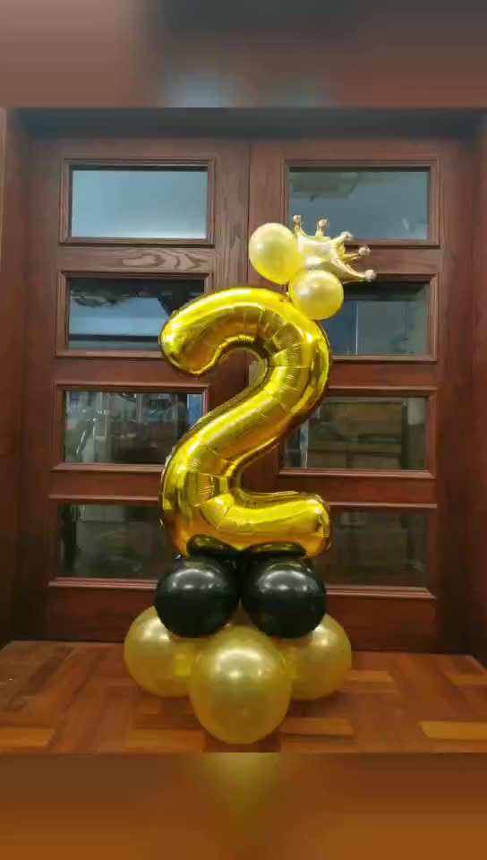 Número de oro rosa al por mayor globos para decoraciones de fiesta de fútbol1
