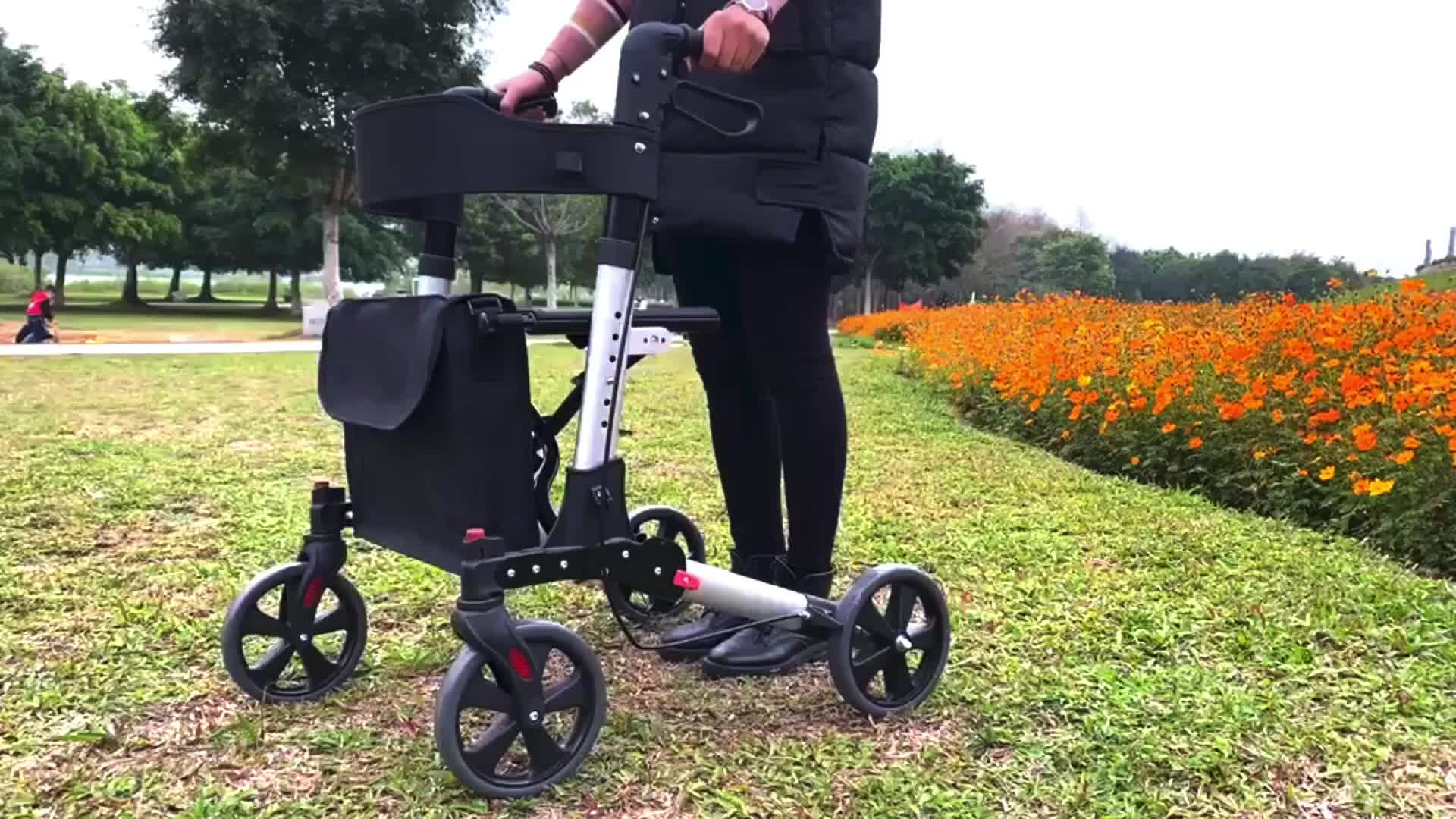 Tonia Aluminium pliable Chariot / Rollator Rehabilitation Equipment pour les personnes âgées TRA01B1