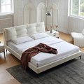 Foshan Luxury Modern Wooden Floating Bed Frame for Queen Size1