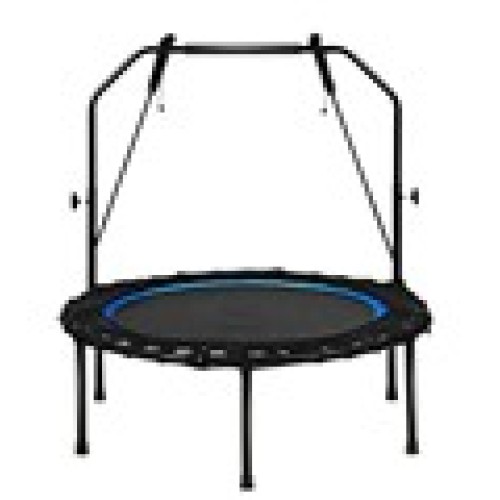 Folding Fitness Trampoline, Portable Mini Exercise Rebounder with 43''-51