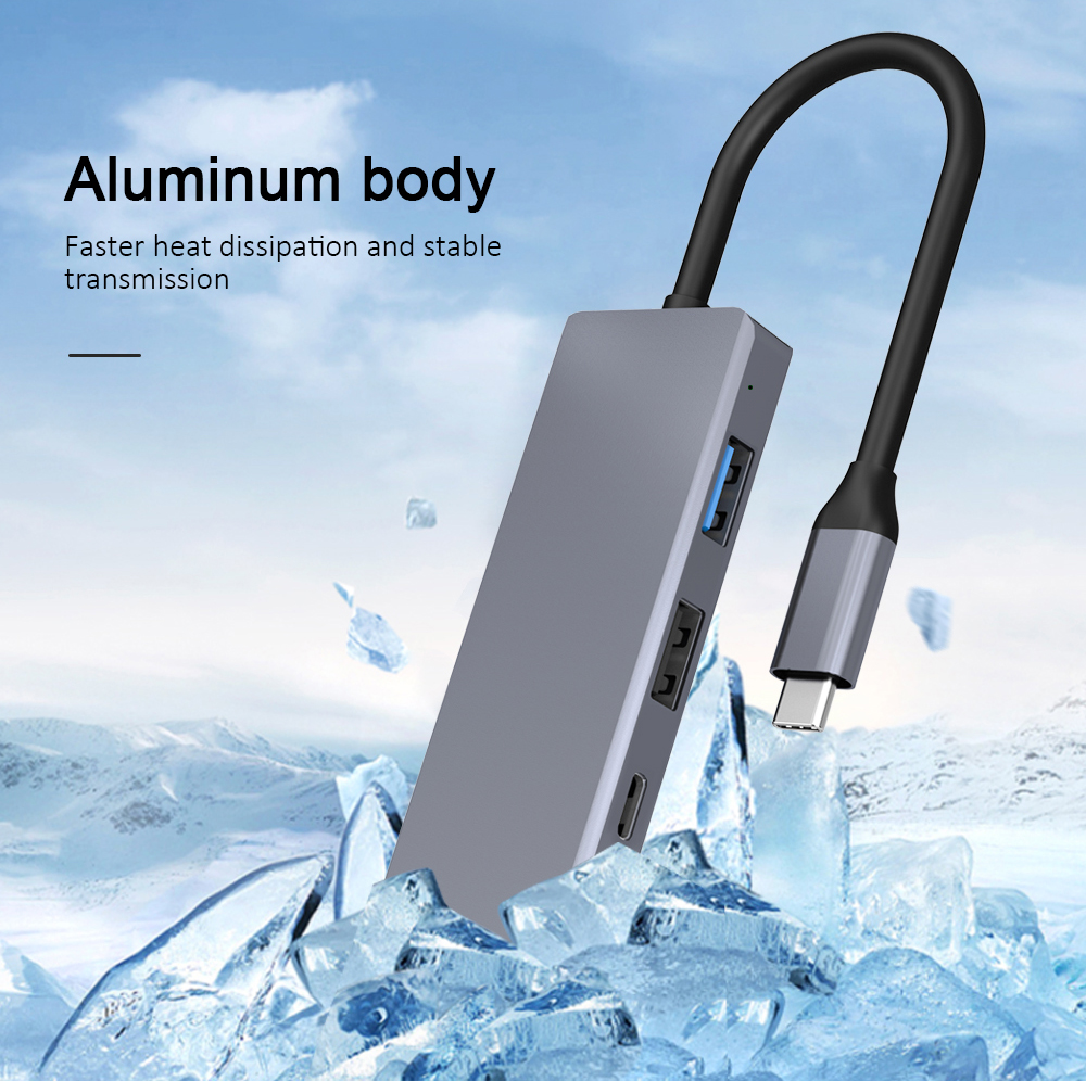 Aluminium 4-in-1 USB Type C Hub Adapter