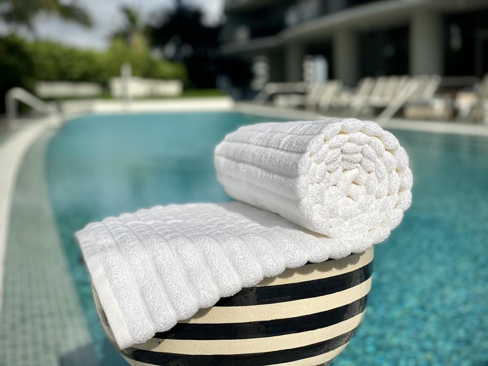 Stripe Luxury Cotton Wave Beach Pool Bath Towels