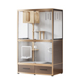 Sunsun personalizado de múltiples capas de lujo Cat de madera maciza Villa de madera de madera de madera gato gato villa grande interior de mascota grande 1