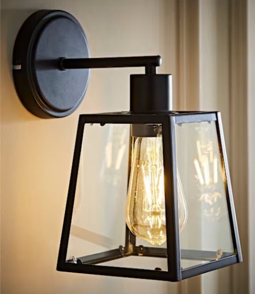 Customizable Indoor Wall Lights with Welded Frame & Glass Shade