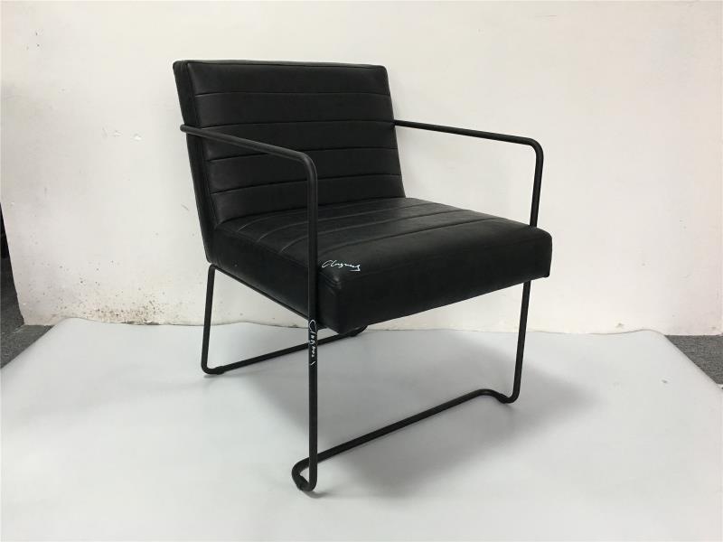 Black PU leather dining chair