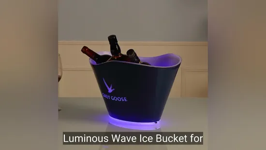 Elegante LED Illuminated Wave Ice Bucket para eventos1