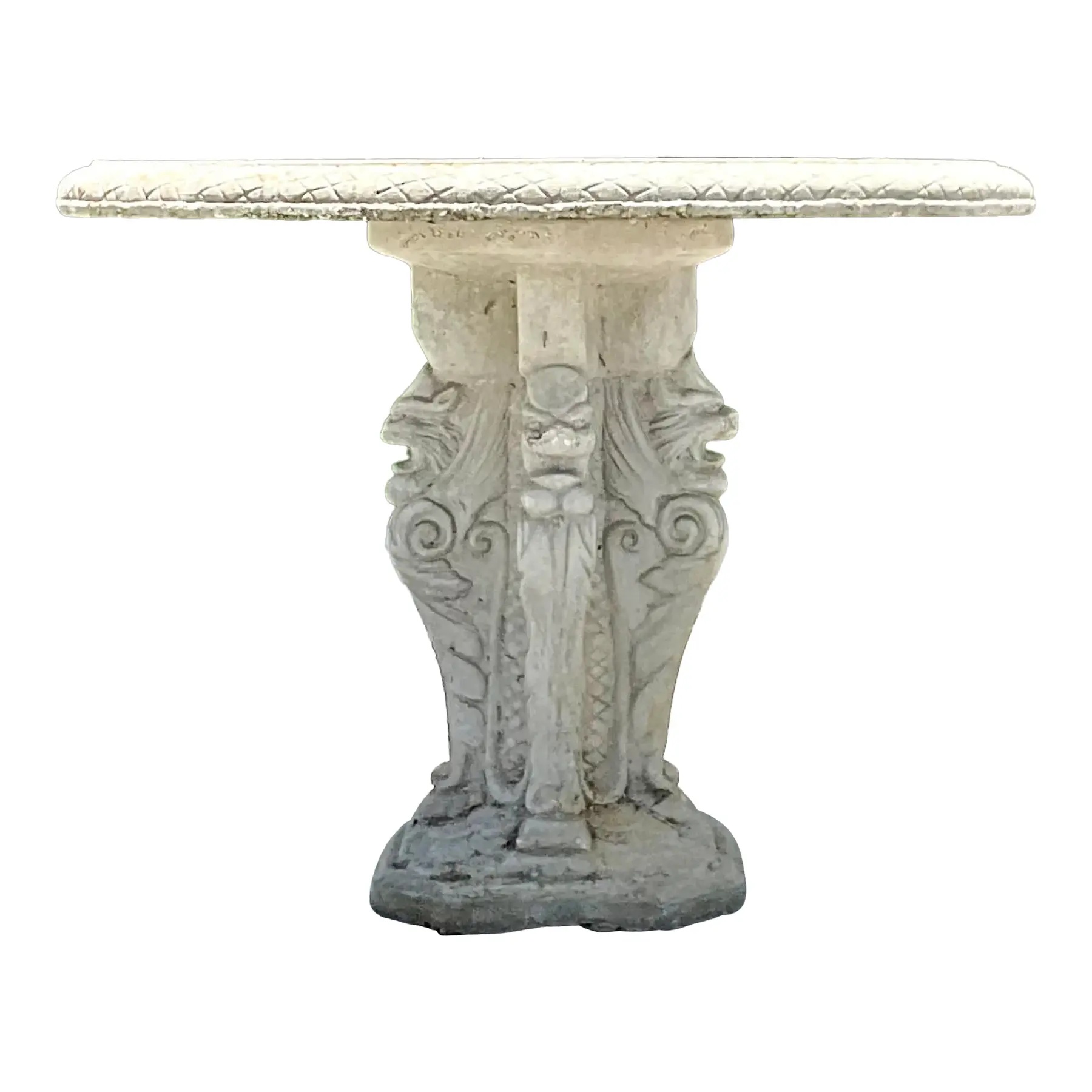 Elegant Vintage Coastal Cast Marble Table for Timeless Home Decor