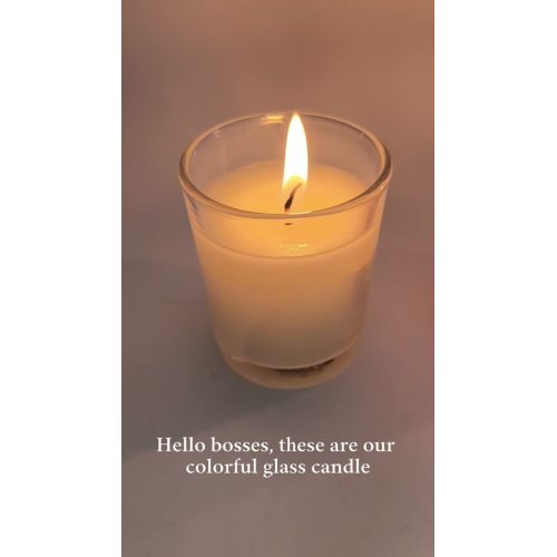 colorful mini glass candle