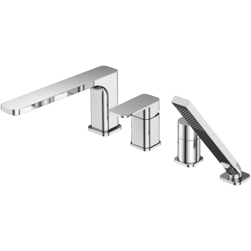 4-Hole rim-mounted bath mixers