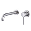 Brush Nickel Bathroom Basin Mixer Tap Faucet with 2 Hole Single Level Installation1