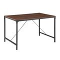 48 Inch Angle Iron Rustic Wood Dark Walnut Dining Table with Black Metal Legs1