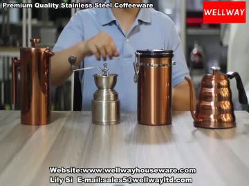 Premium Quality Stainless Steel Coffeeware(Copper Accessory)
