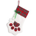 Custom Gingham Dog Paw Christmas Stockings 2024 Pet Gift Bags1