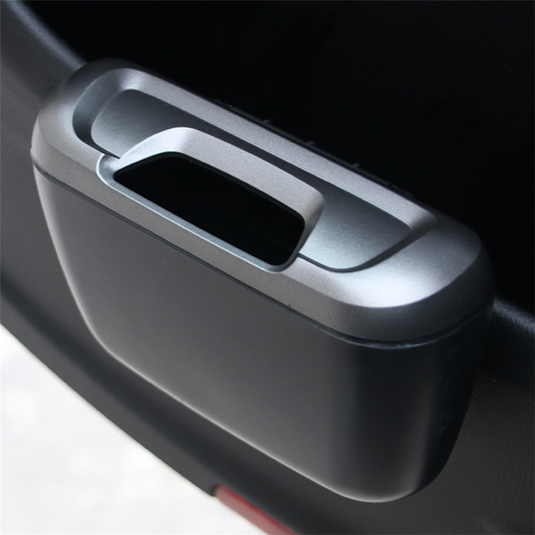 Plastic Door Side Seat Back Mini Car Garbage Trash Bin Trash Can With Hook for Car Automotive1