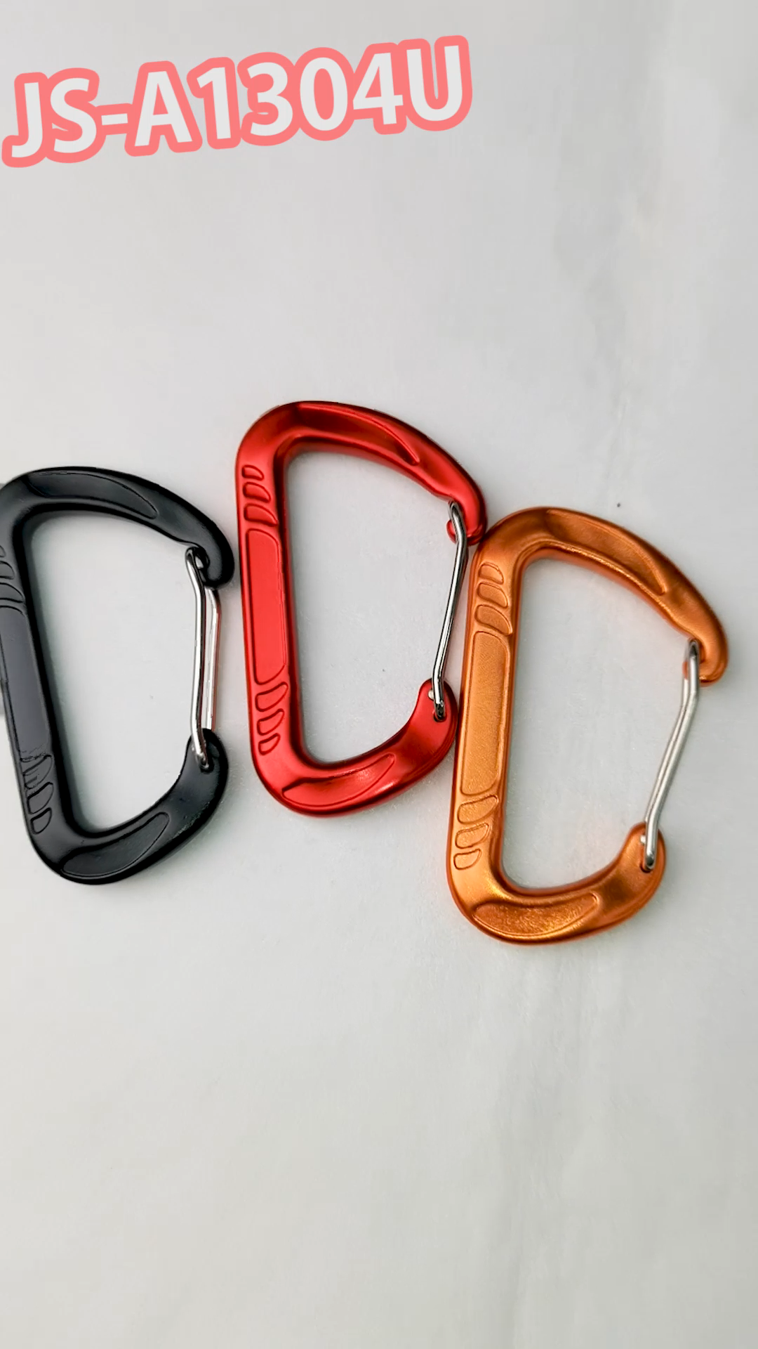 D Shape Wire Gate Carabiner Snap Hook Clip Jinsong Carabiner Ultra-light Aviation Aluminum Custom 12KN Aluminium 24.3g 80*47mm1