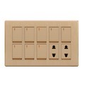 Pakistan Style Iron Plate 10 Gang Single Panel Wall Switch Socket1