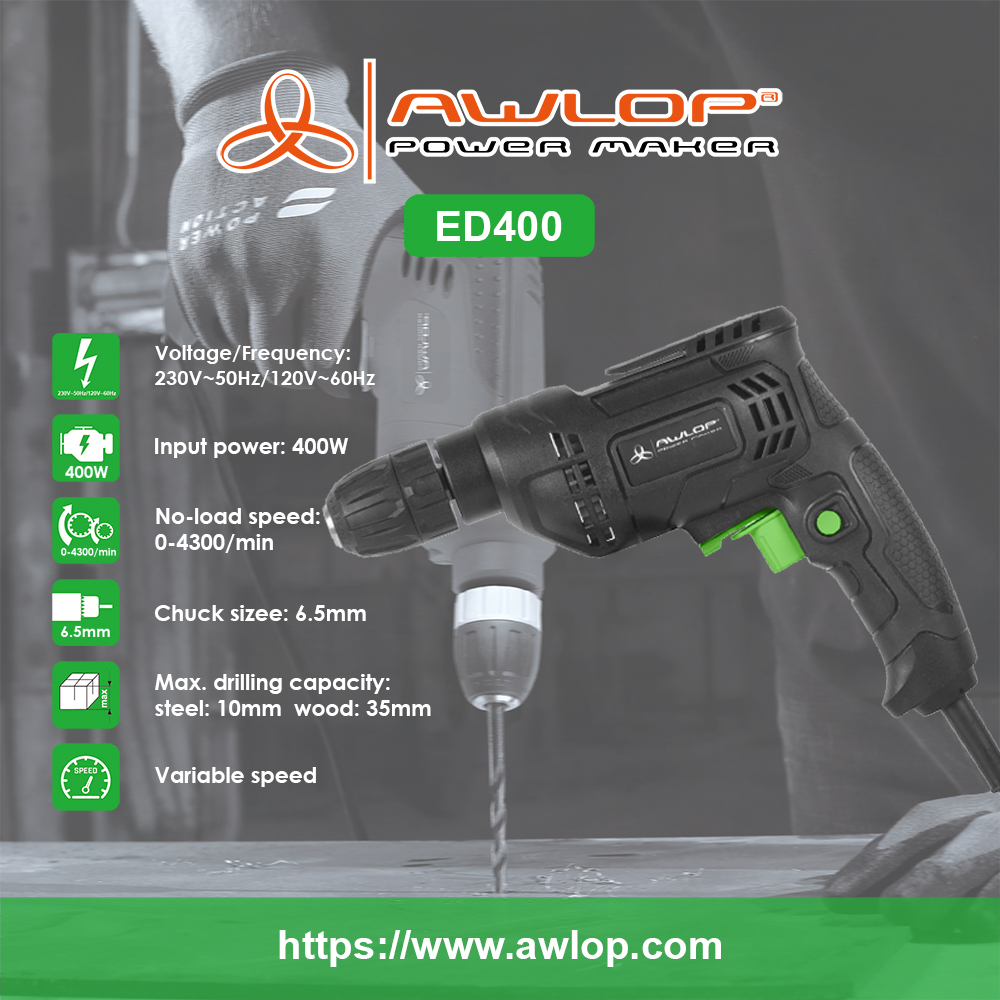 ED400 AWLOP Small Electric Drill Set 400W