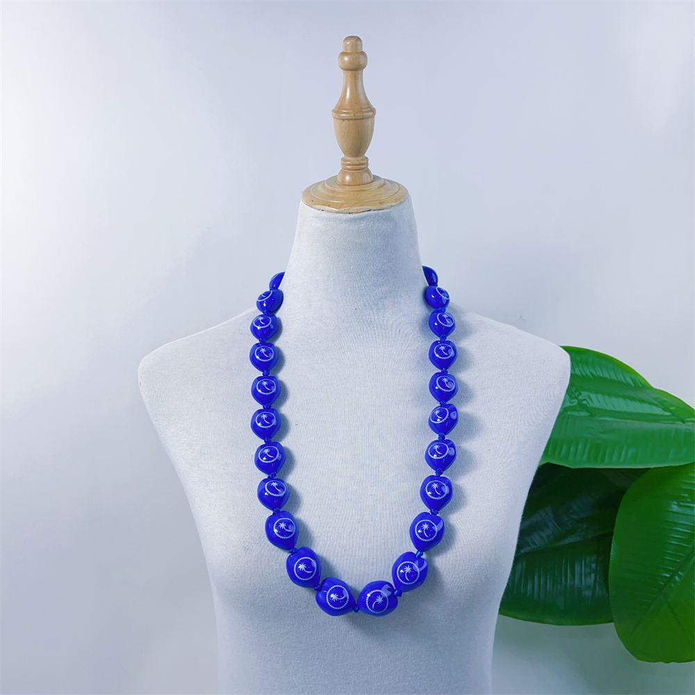 Chuuk 플래그 Kukui Nut Necklace KN-JN058