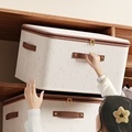 Modern Waterproof Cotton Linen Storage Box with Zipper for Clothing1