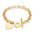 Classic Stainless Steel Heart Bracelet with Rose Gold Finish: A Stylish and Elegant Women's Fashion Jewelry Accessory1