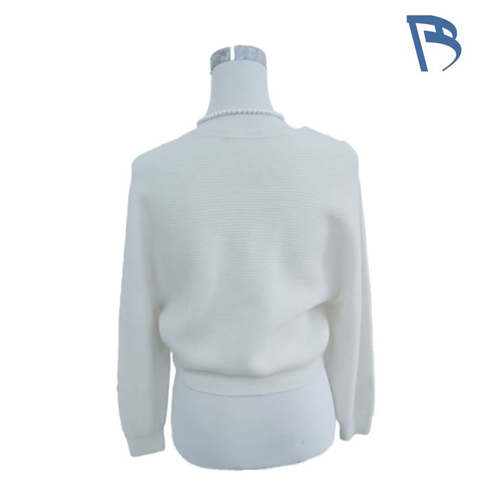 Белый вязаный кардиган