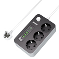 High-Quality European Standard Power Strip with 3 Outlets and 3 USB Ports Including 2 Type-C PD for Fast Charging1