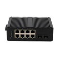 48V DC DIN Rail Industrial Managed Ethernet POE Switch with 8 GE, 2 SFP, and 10 Port Ring Fiber Network1