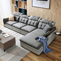 Nordic Concubine L-Shaped Sofa Modern Simple Living Room Combination Furniture Set Long Fabric Sectional Sofa1