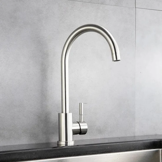 6211 Black Single Handle Stainless Steel Single Cold Kitchen Faucet1