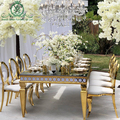 Golden Elegance: Luxury Gold Wedding Tables Adorned with Mirror Glass Tops1