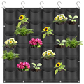 Plantador de parede vertical de feltro verde preto de 36 bolso 1m x 1m de ervas ao ar livre para pendurar sacos de cultivo para jardinagem vertical1