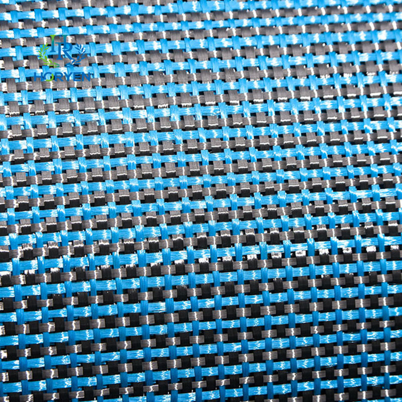 Lake blue carbon fiber hybrid fabric