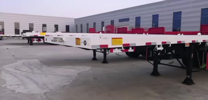 4 axles flatbed container trailer