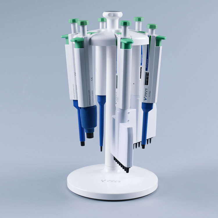 single channel pipettes and rack