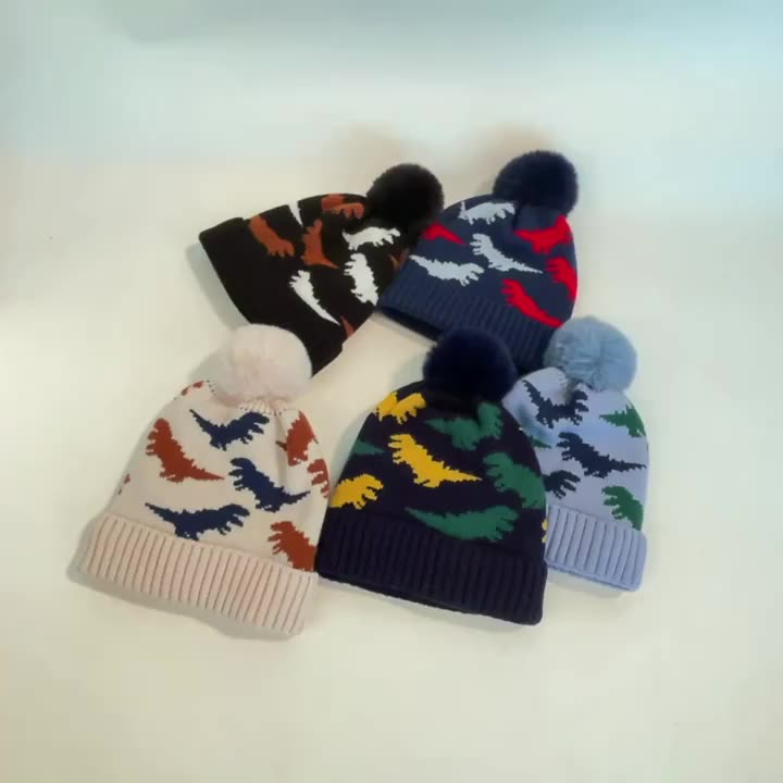 Cachemire laine tricotée chapeau d&#39;hiver enfants pure couleur garçons filles mignon pom enfants bébé pour tout-petit tricot beanie1