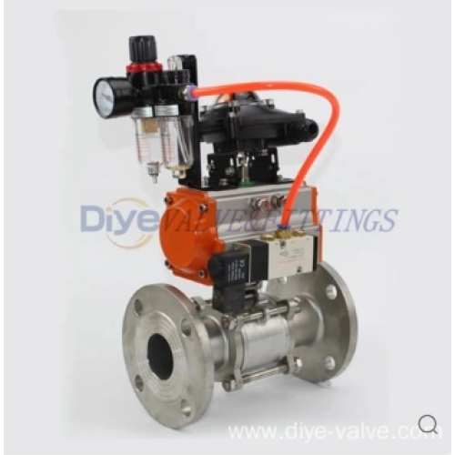 3 Piece ball valves with Pneumatic Actuator