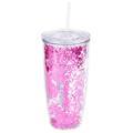 Double Wall Glitter Tumbler Cup with Flip Top Lid and Straw, BPA-Free, 24oz1